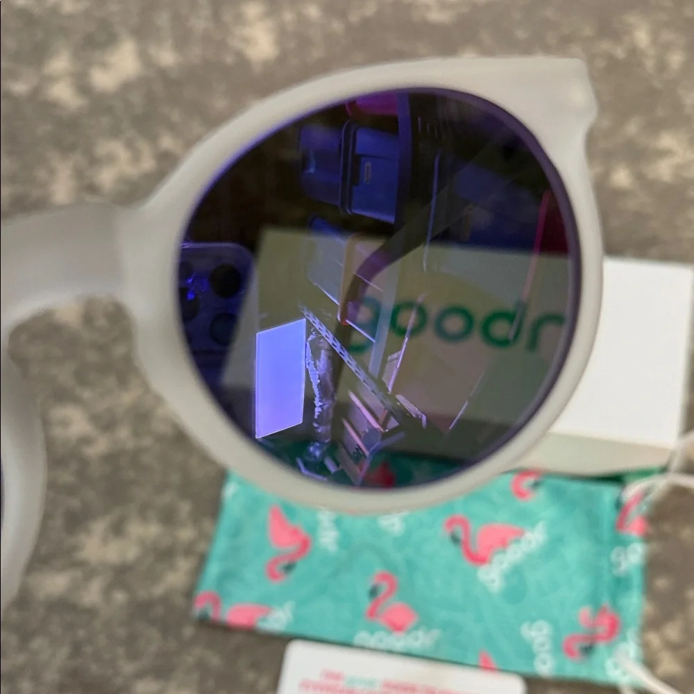 Goodr White Sunglasses with Purple Lenses - Picture 3 of 4